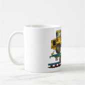 ダンプトラックの鉄道が付いている列車の無蓋貨車 コーヒーマグカップ (左)