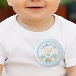 ダンプトラックの1歳の誕生日おめでとうボーイ 缶バッジ