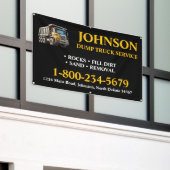 ダンプトラックサービス 横断幕 (ビルの外側)