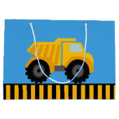 ダンプトラックチャイルドズラージ誕生日抱き枕 ラージペーパーバッグ (裏面)