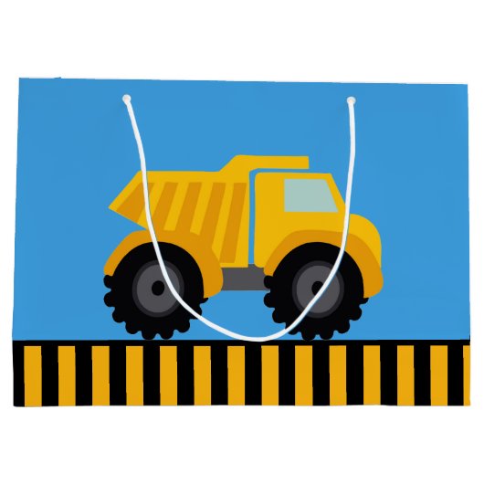 ダンプトラックチャイルドズラージ誕生日抱き枕 ラージペーパーバッグ (裏面)