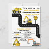 ダンプトラックツインボーイ建築誕生日 招待状 (正面)