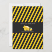 ダンプトラックパーティー建築ベビーシャワー 招待状 (裏面)