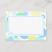 ダンプトラックベビーシャワーアドバイスカード アドバイスカード (裏面)