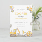 ダンプトラックボーイ建築誕生日招待状 招待状 (スタンド正面)