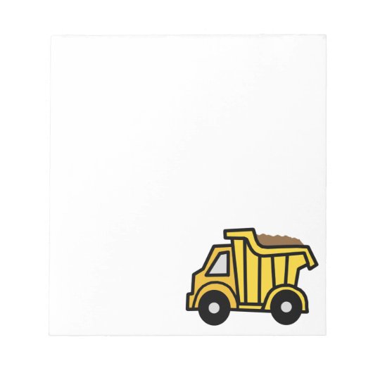 ダンプトラック付きの漫画の建築クリップアート ノートパッド (正面)