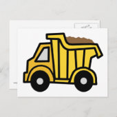 ダンプトラック付きの漫画の建築クリップアート ポストカード (正面/裏面)
