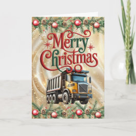ダンプトラック会社のクリスマスカード シーズンカード