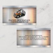 ダンプトラック作業車 |メタリック 名刺 (正面/裏面)