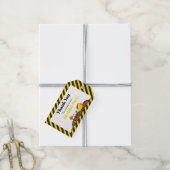 ダンプトラック及びディガー抱き枕ラベル ギフトタグ (より糸付き)