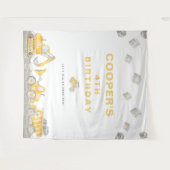 ダンプトラック少年建設トラックお誕生日おめでとう タペストリー (正面(横))