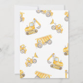 ダンプトラック少年建設誕生日パーティーへの招待状 招待状 (裏面)