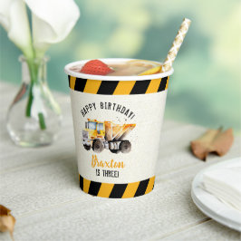 ダンプトラック建築ゾーン誕生日バルーン 紙コップ