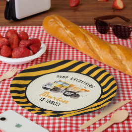 ダンプトラック建築ゾーン誕生日紙プレート ペーパープレート