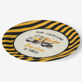 ダンプトラック建築ゾーン誕生日紙プレート ペーパープレート (アングル)