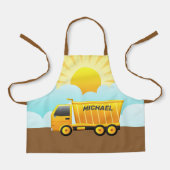ダンプトラック建築テーマキッズ エプロン (正面)