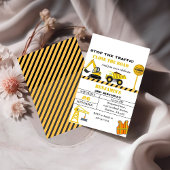 ダンプトラック建築テーマ誕生日 招待状