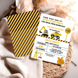 ダンプトラック建築テーマ誕生日 招待状