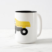 ダンプトラック建築トラック ツートーンマグカップ (正面右)