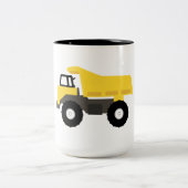 ダンプトラック建築トラック ツートーンマグカップ (中央)