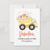 ダンプトラック建築ビークルバレンタインデー ノートカード (正面)