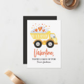 ダンプトラック建築ビークルバレンタインデー ノートカード (正面/裏面インサイチュ)