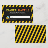 ダンプトラック建築ベビーシャワーおむつラッフル エンクロージャーカード (正面/裏面)