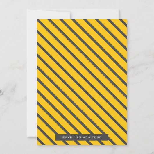 ダンプトラック建築子供の誕生日パーティー招待状 招待状 (裏面)