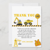 ダンプトラック建築誕生日サンキューカード 招待状 (正面)