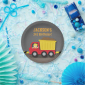 ダンプトラック建築誕生日パーティー用品 ペーパープレート (パーティー)