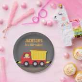 ダンプトラック建築誕生日パーティー用品 ペーパープレート (パーティー)