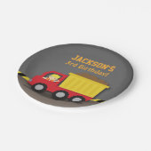 ダンプトラック建築誕生日パーティー用品 ペーパープレート (アングル)