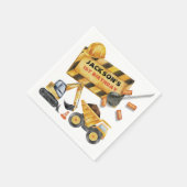ダンプトラック建築誕生日パーティー スタンダードカクテルナプキン (角)