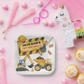 ダンプトラック建築誕生日パーティー ペーパープレート (パーティー)