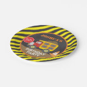 ダンプトラック建築誕生日パーティー ペーパープレート (アングル)