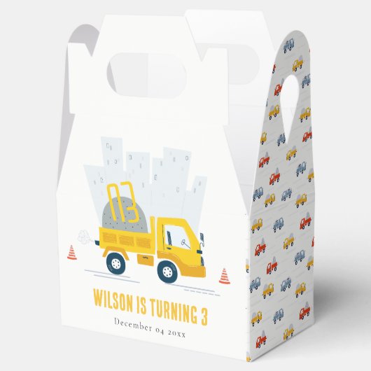 ダンプトラック建築車両子供の誕生日 フェイバーボックス (オープン)