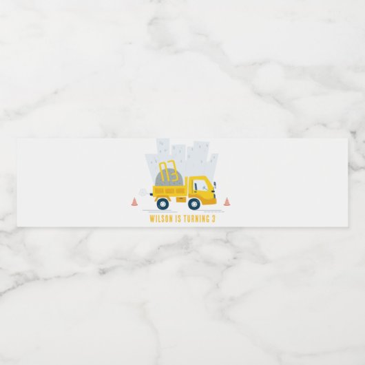 ダンプトラック建築車両子供の誕生日 ペットボトルラベル (シングルラベル)