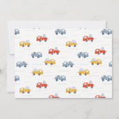 ダンプトラック建築車写真誕生日 招待状 (裏面)