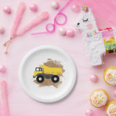 ダンプトラック建築車泥水色 ペーパープレート (パーティー)