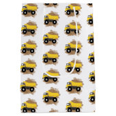 ダンプトラック建築車泥 ミディアムペーパーバッグ (裏面)