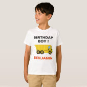 ダンプトラック建設お誕生日パーティー Tシャツ (正面フル)