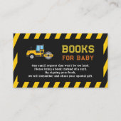 ダンプトラック建設ベイビーシャワーブック 赤ちゃんのための エンクロージャーカード (正面)