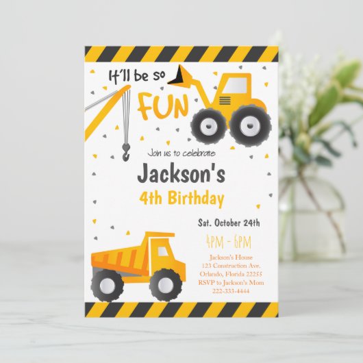 ダンプトラック建設招待状 招待状 (スタンド正面)