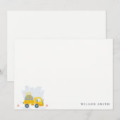 ダンプトラック建設車両 子供の誕生日 ノートカード (正面/裏面)