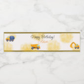 ダンプトラック誕生日パーティー ペットボトルラベル (シングルラベル)