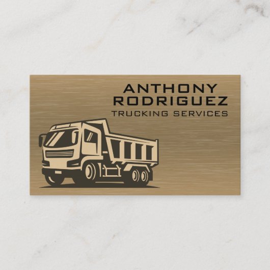ダンプトラック車両 |メタルテクスチャ 名刺 (正面)