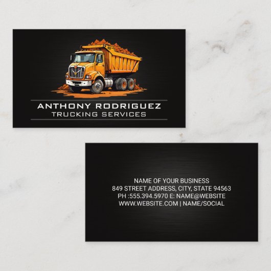 ダンプトラック運搬の原材料 名刺 (正面/裏面)
