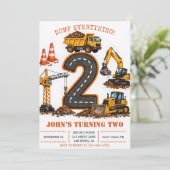 ダンプトラック2歳の誕生日 招待状 (スタンド正面)