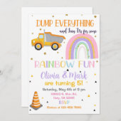 ダンプトラック&レインボー兄弟姉妹の招待。 招待状 (正面/裏面)