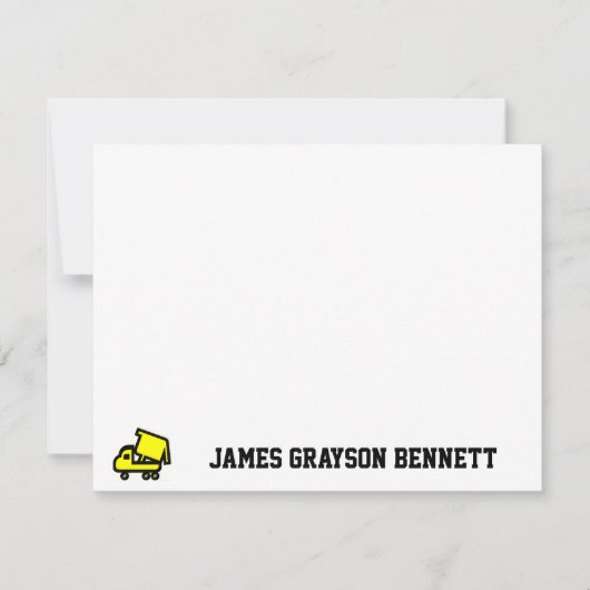 ダンプトラック 感謝カード ノートカード (正面)